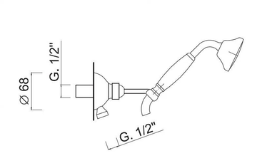 CLASSIC REVOLUTION - PRAGA - F1551CE - Wall-mounted handshower with bracket for shower by Rubinetteria Giulini - view 3